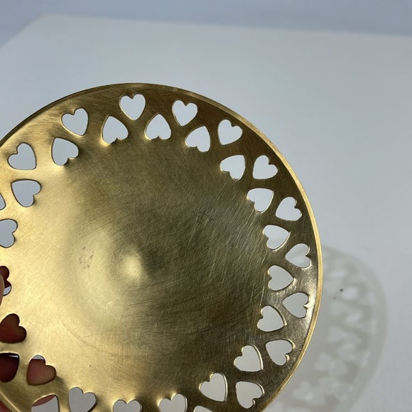 Brass Heart Tray/ Candle Holder - Picture 2 of 9